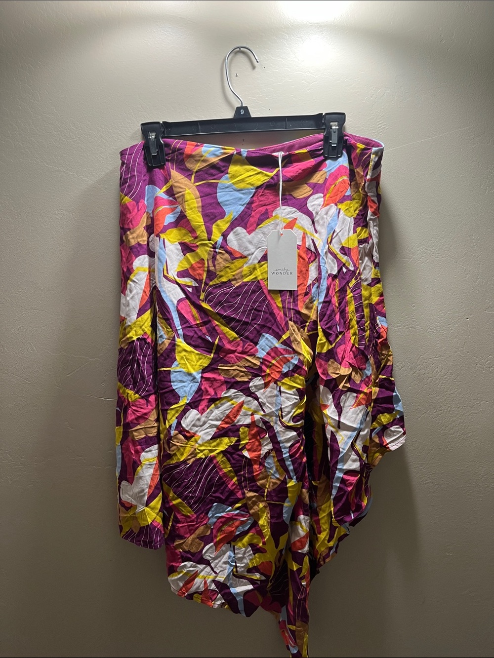 Vibrant Purple Floral Asymmetrical Women's Skirt